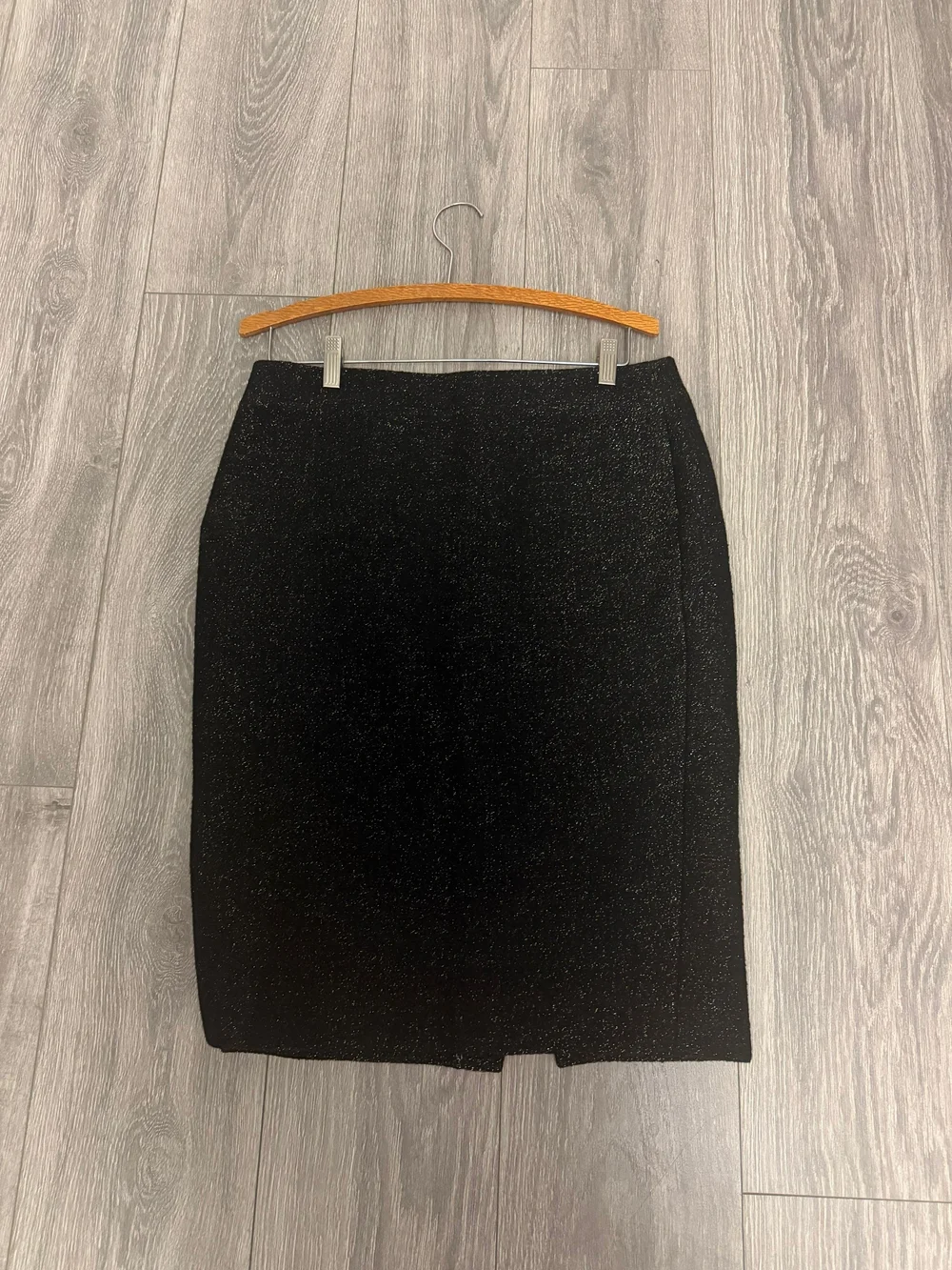J. Crew Black Metallic Pencil Skirt